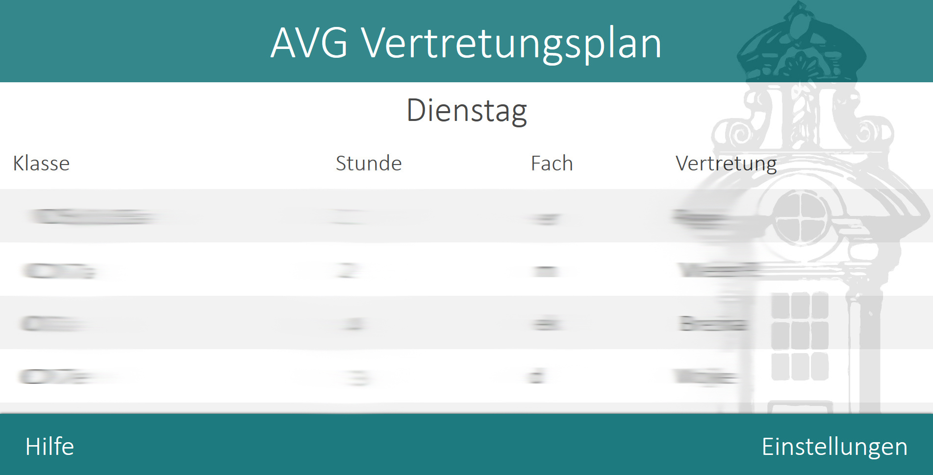 Schüleransicht des Vertretungsplans